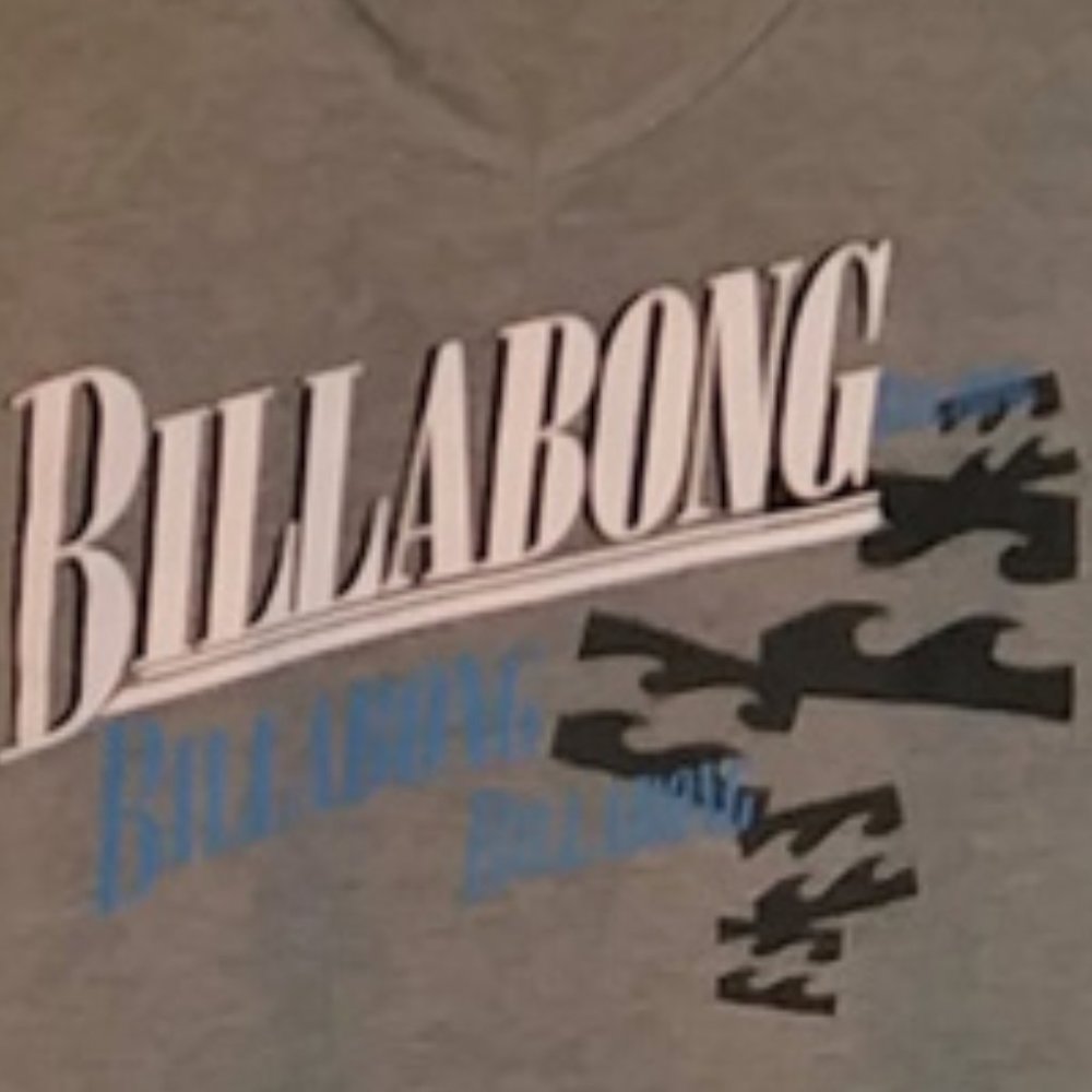 Billabong Sz L Graphic Tee Gray Short Sleeve Top - Picture 6 of 7